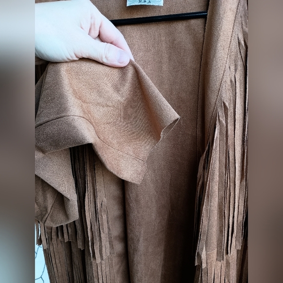 NWOT Vocal Fringed Tan Jacket_Large - Picture 10 of 10